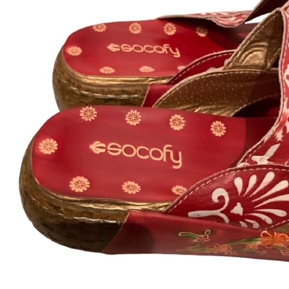 SOCOFY HANDMADE LEATHER BOHO CLOGS, MULES SLIP ON SHOES MULTI COLOURED SZ 40NWOT - Picture 8 of 13